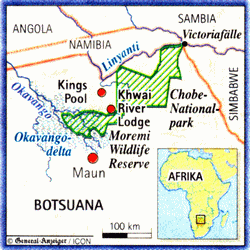 Okavango Delta Karte