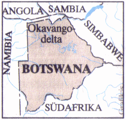 Karte Botwana