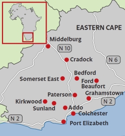 Karte Südafrika