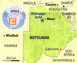 Karte Botsuana